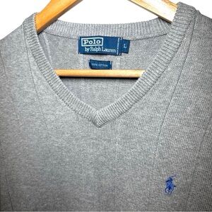 Polo Ralph Lauren Gray V Neck Sweater Vest Size L